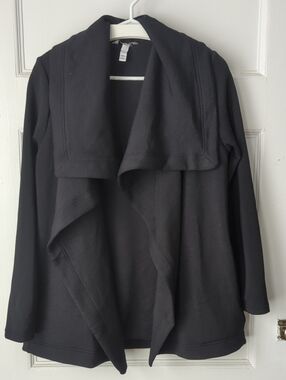 SPANX Black Draped Open-Front Cardigan